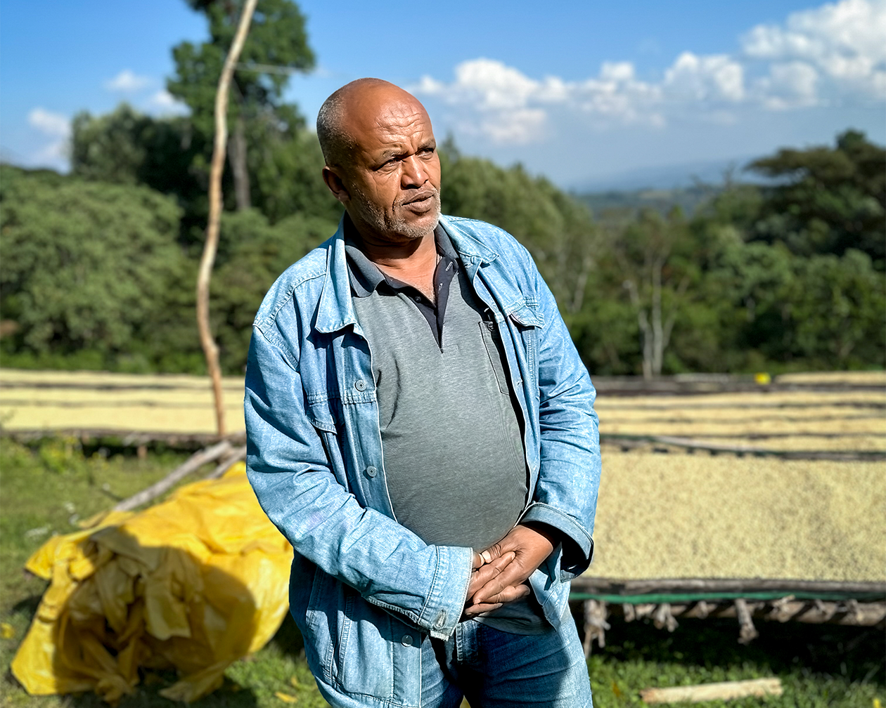 A photo of Musa Abalulesa, on one of his farm sites in Ethiopia.